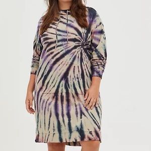 Torrid HOODED DRESS - FRENCH TERRY MULTI TIE DYE. Torrid Size 1X